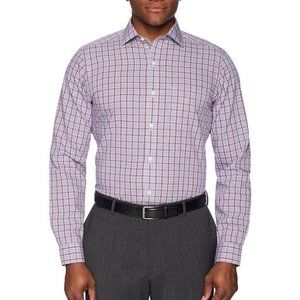 Buttoned Down Tailored Fit Pattern Dress Shirt Plaid - 18.5/36
